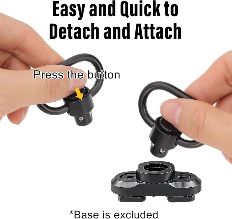 NEATABY Quick Detach Sling Swivel Attachments, Heavy Duty Button-Operated Mount, Two Point and Traditional Sling Swivel, Black - Image 5